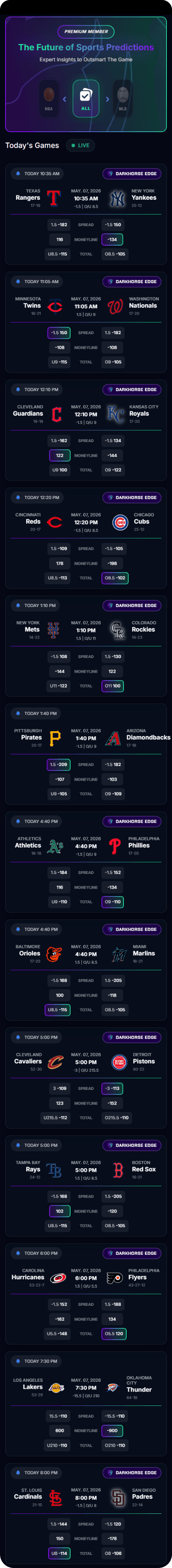 DarkHorse Mobile App Screen